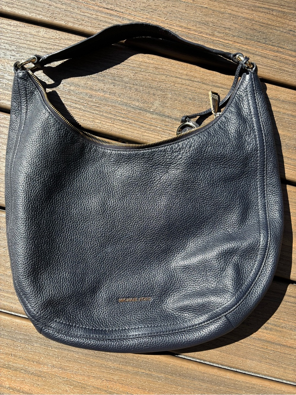 Michael Kors Leather Hobo Bag - Black